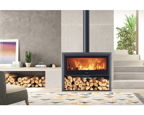 Panadero Chopin in acciaio nero 8,9 kW con vano porta legna – Image 2