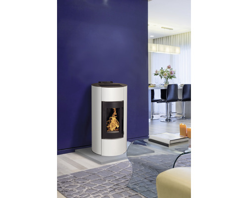 Stufa a pellet Angelina 9 – Acciaio bianco – 8,9 kW – Image 2
