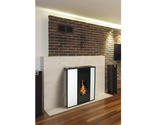 Stufa a pellet Tessa 10 – Acciaio bianco – 8,8 kW – Image 2
