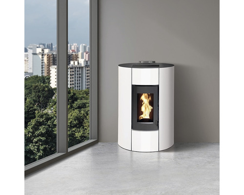 Stufa a pellet Interstoves Aurelia 12 – Acciaio bianco – 11,4 kW – Image 2